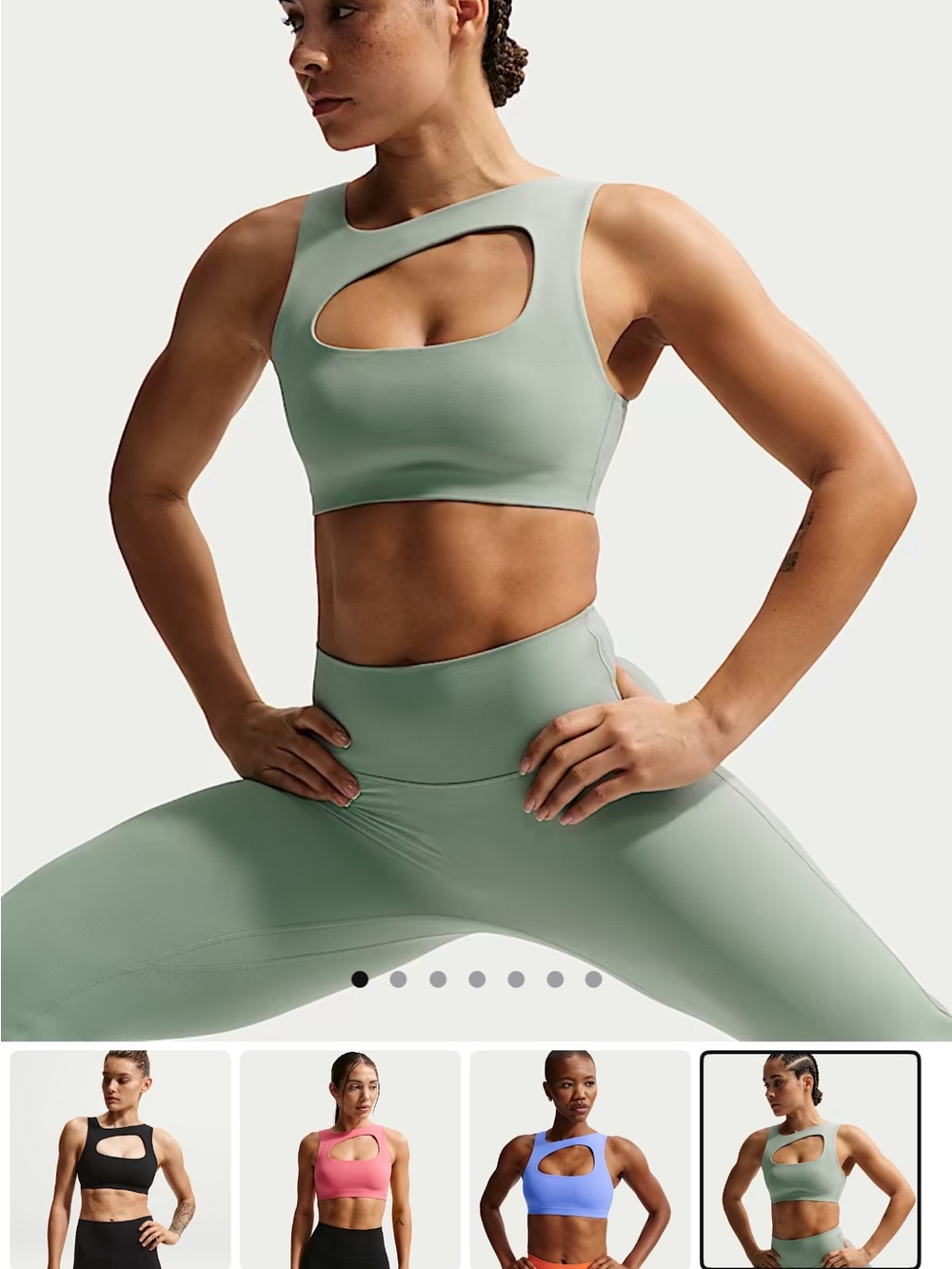Nike zenvy Bra in Sage Green